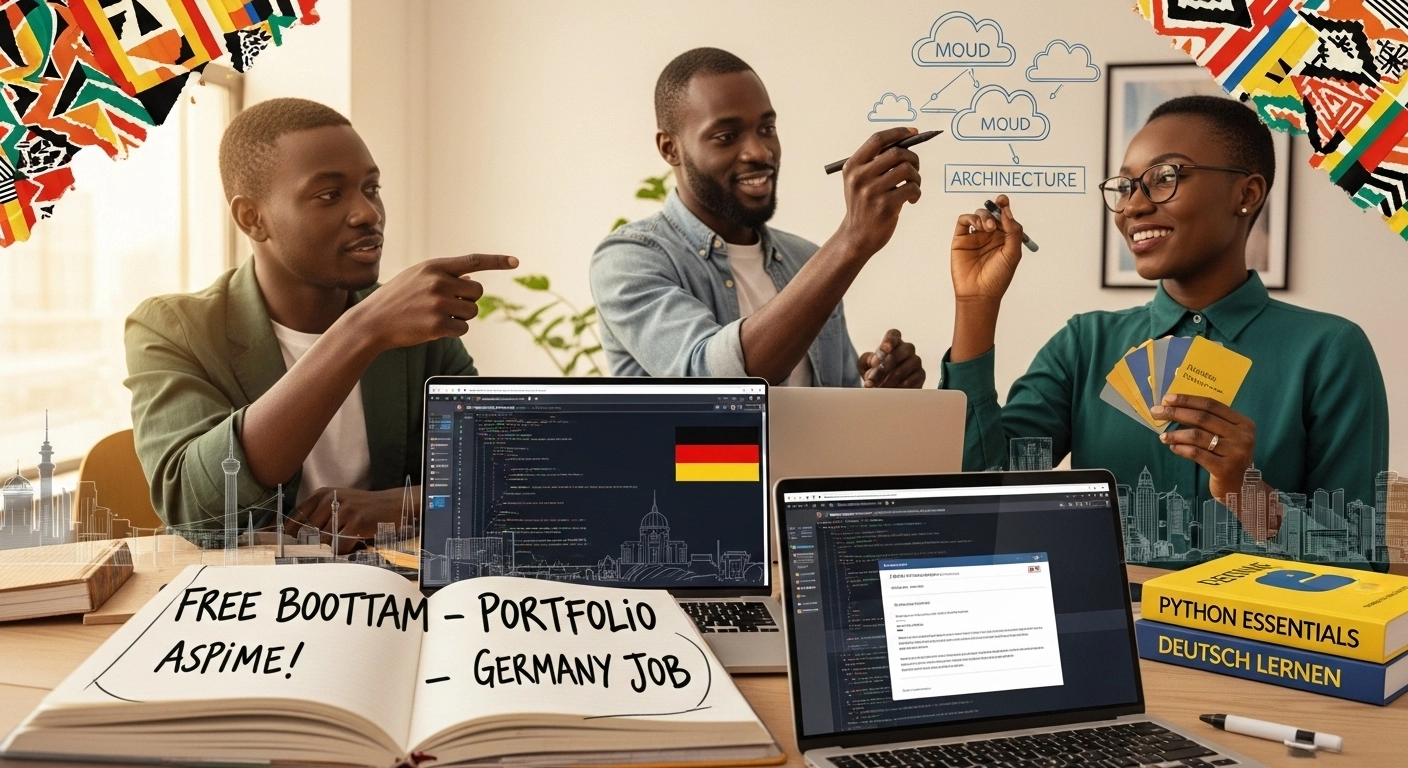 Diverse-African-tech-professionals-collaborating-on-laptops-in-coworking-space_-showing-FreeCodeCamp
